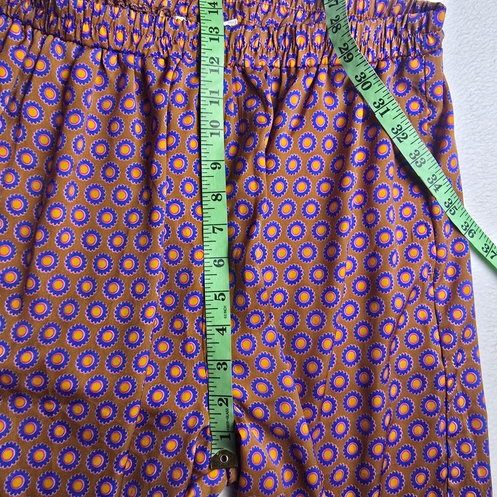 Rose + Olive Boho Set Geometric Print 2 Piece Long Sleeve Shirt Wide Leg Pants L - Picture 11 of 15